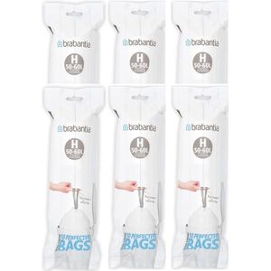 Brabantia PerfectFit Vuilniszakken - 50 - 60 l - Code H - 6 rollen x 10 stuks