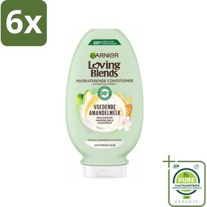 Garnier Loving Blends Voedende Amandelmelk Conditioner 250 ml - Voordeelverpakking - 6 stuks - Haar conditioner - Voedende conditioner