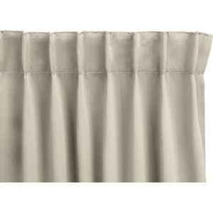 LIFA LIVING Gordijn - Beige - Geluidswerend & Verduisterend - Verduisteringsgordijn met Haken - 100% Polyester - 150 x 250 cm - 1 Stuk