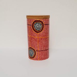 Designvoorraadbus met deksel - Debbie Napaljarri Brown - Aboriginal collectie