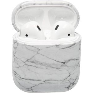 Airpods Hoesje Marmer Wit - Airpod hoesje geschikt voor Apple Airpods 1 en 2