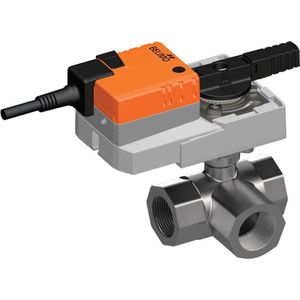 Belimo 3-Weg Kogelkraan Rp1-1/4 Kvs31 100-240VAC 90s 2/3-Punt 20Nm IP54 SPDT R3032-S3/SR230A-S - V39RE