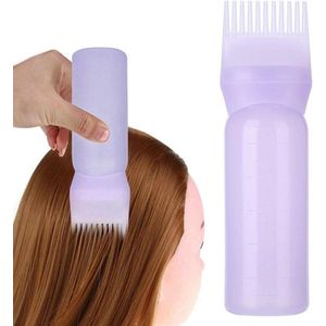Hair Oil Applicator Bottle - Haaröl Applikator Flasche - Pinsel Shampoo Haarfarbe Öl - Kamm Applikator Werkzeug - blauw .