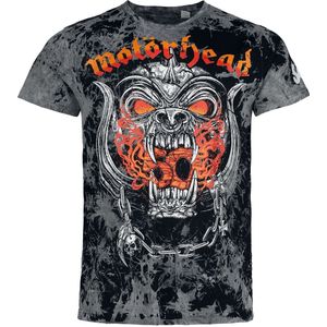 Motörhead Flames Bull Heren T-shirt - donkergrijs - S