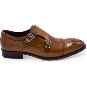 Gents - Dubbele gesp cognac - Maat 45