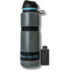 WatertoGo Waterfilter Waterfles Drinkfles 75cl Active Milieubewust Blauw Veilig Water Drinken Met Behoud van de Essentiële Mineralen - Geschikt voor Dagelijks Gebruik - Filtert Ook PFAS en Virussen - Noodpakket - Survival - Outdoor - Drink Straw