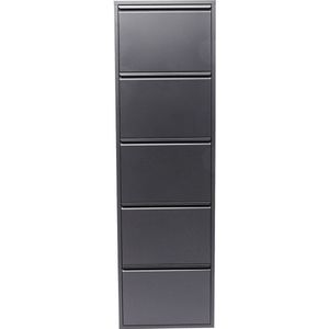 Schoenenkast Caruso antraciet 5 laden Kare Design