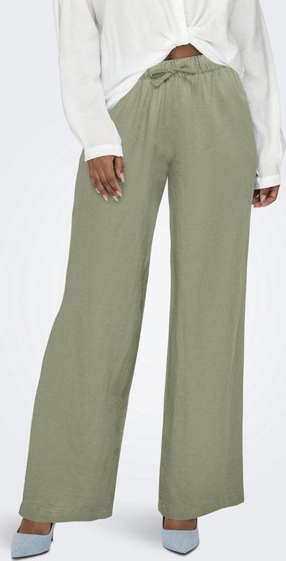 ONLY - ONLCARO MW LINEN BL PULL-UP PANT CC PNT - Dames - Leggings
