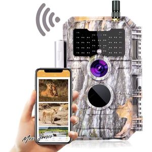Mrs. Jones Wildlife Camera Photo Trap WiFi Proof Camera Game Animal Hunting Camera 24 MP 2304 x 1296 H.264 MP4-MOV Video with Invisible Night Vision Motion Detector - Outdoor Photography Wildlife Surveillance .