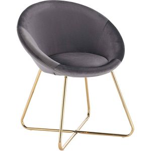 Rootz Velvet Eetkamerstoel - Ergonomische stoel - Comfortabele zitting - Zacht fluweel - Duurzaam metalen frame - Vloerkluis - 76 cm x 36 cm x 40 cm