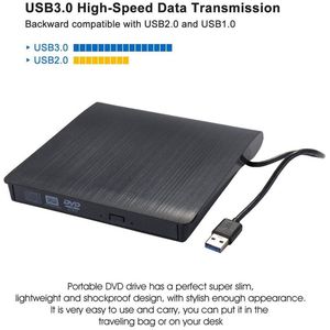 Externe DVD drive, USB 3.0 draagbare CD/DVD +/-RW drive, slanke DVD speler, CD/ROM brander, Geschikt voor Mac/Windows/Linux systemen en PC laptops.