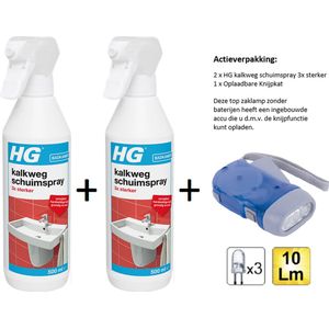 HG kalkweg schuimspray 3x sterker- 2 stuks + Knijpkat/Zaklamp