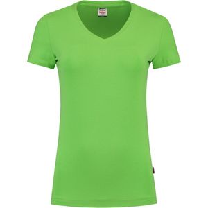 Tricorp Dames T-shirt V-hals 190 grams - Casual - 101008 - Limoengroen - maat M