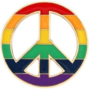 Pride Peace Logo Kledingspeld - Gay Pride - Regenboog Pin Broche - 1 stuks