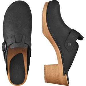 Sanita - Malulo - Klomp - Zwart - Geolied Leer