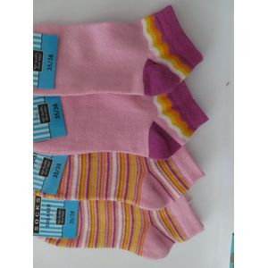 Sokken - Sokka - Meisjes - Dames - 4 Pack - streep + effen - 35/38