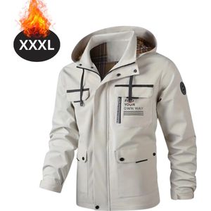 Livano Windjas Voor Heren - Windjack - Waterdicht - Jas Met Capuchon - Outdoorjas - Volwassen - Wit - Maat XS