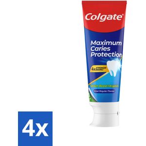4 x Colgate Tandpasta Caries Protection 75 ml - Tandpasta - Caries Bescherming - Fluoride - Calcium - Tandglazuur