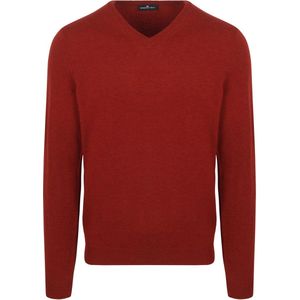 Steppin' Out Pullover V-hals Merinowol Rood - Maat S - Heren - Pullovers