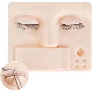 Allecto plus - Oefenhoofd voor wimpertransplantatie en verlenging - Roze - Met verwisselbare wimpers - Zachte wimpers - Training - Oefenmannequin hoofd