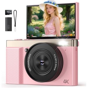 MKSS® Vlog Camera voor Beginners - Videocamera voor Kinderen en Volwassenen - Handycam - 4K Kwaliteit