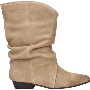 Shoecolate - Dames Boot - Sand - Suède - Plooilaars
