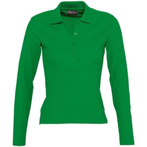 SOLS Dames/dames Podium Lange Mouw Pique Katoenen Polo Shirt (Kelly Groen)