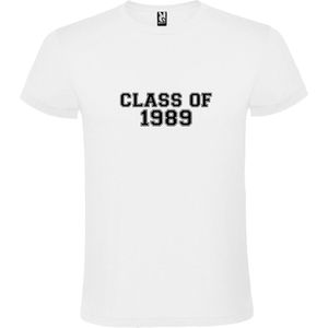 Wit T-Shirt met “Class of 1989 “ Afbeelding Zwart Size S