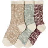 Huissokken - Set van 3 Paar Kabelgebreide Sokken - Rouge