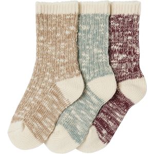 Huissokken - Set van 3 Paar Kabelgebreide Sokken - Rouge