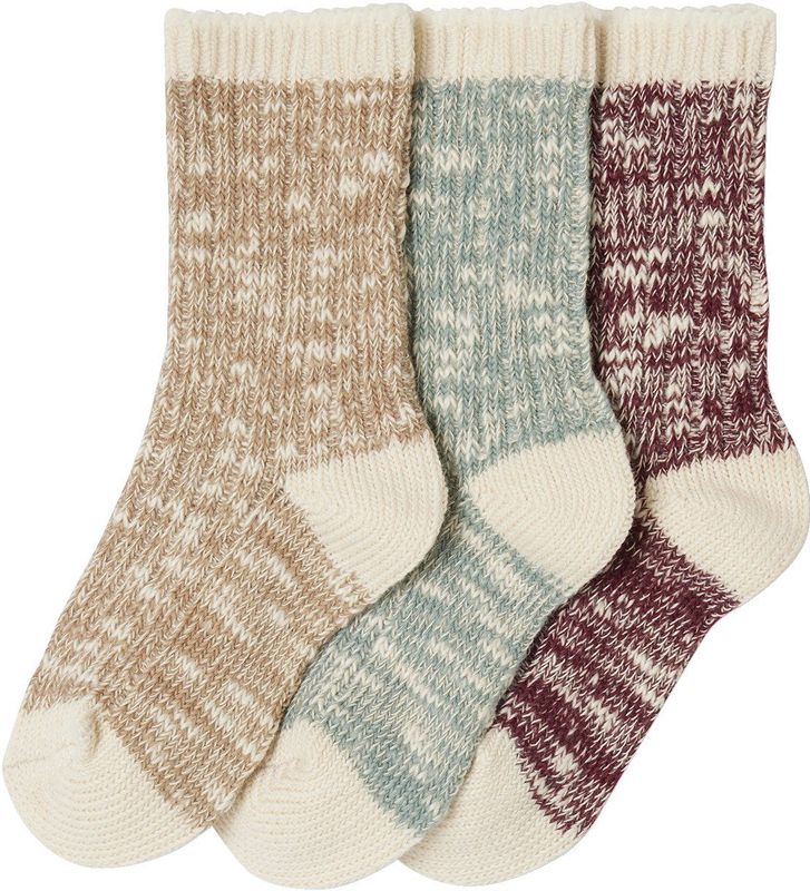 Huissokken - Set van 3 Paar Kabelgebreide Sokken - Rouge