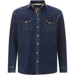 Jan Vanderstorm herren Denim Overhemd - 47/48 - donkerblauw