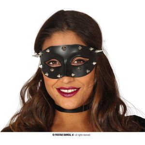 Fiestas Guirca - BLACK MASK WITH SILVER POINTS - Halloween Masker - Enge Maskers - Masker Halloween volwassenen - Masker Horror
