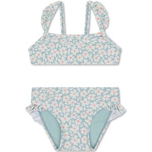 Swim Essentials | Groen Bloemen Meisjes UV Bikini - Maat 98/104