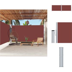 vidaXL Zijluifel Grote Bruine 200 x (0 - 600) cm 100% Polyester met PU-coating - Uittrekbaar Dubbel Scherm - Parasol