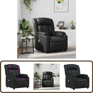 vidaXL Massagestoel - Verstelbaar - Kunstleer - Zwart Massagestoel - Massagestoelen - Fauteuil - Relaxfauteuil