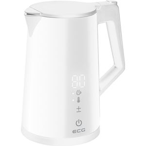 ECG RK 1893 Digitouch White - Dubbelwandige waterkoker met temperatuurregeling 1,7 l - 2200 W - Wit