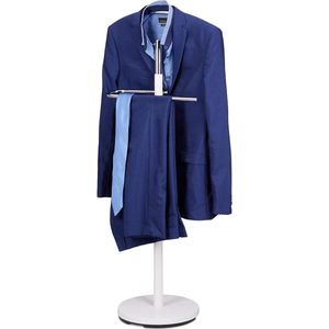 Dressoir voor heren kledingrek van hout en metaal - vrijstaand - ca. 114 x 46 x 30 cm - wit