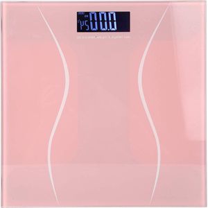 Weegschaal 180kg-400lb Badkamerweegschaal Elektronische-Met LCD-achtergrondverlichting Automatische Uitschakeling En Reset Voor Gebruik Thuis En In De Sportschool-Roze