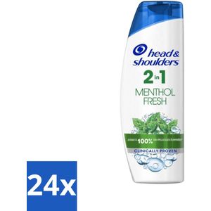 Head & Shoulders - 2in1 Anti-Roos Shampoo & Conditioner - Menthol Fresh - 270 ml - Voordeelverpakking - 24 stuks