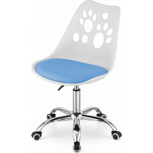 PRINT - Bureaustoel kind - in hoogte verstelbaar - wit blauw