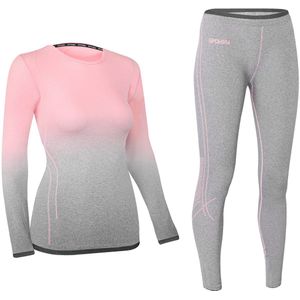 Spokey FLORA thermokleding set - Roze / Grijs - M/L