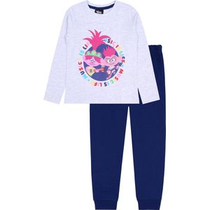 Grijze en marineblauwe meisjespyjama TROLLS