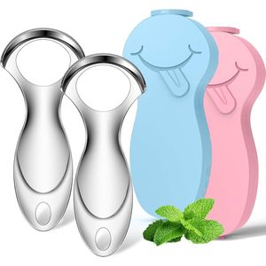 Tongue Scraper met Pouch - Tongue Cleaner - RVS Tongue Scraper - Eenvoudig te Gebruiken voor Volwassenen - Tongue Cleaner voor Mondverzorging en Hygiëne