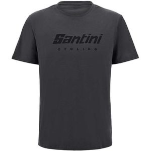 Santini Logo T-shirt Met Korte Mouwen Grijs S Man,Vrouw