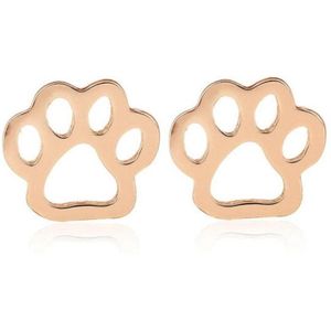 Bijoux by Ive® - Oorknopjes - Hondenpoot - Rose goudkleurig - 1 Paar