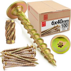 LUN FIX - Plaatschroef 06x040 - voor het bevestigen van materialen - 100 stuks