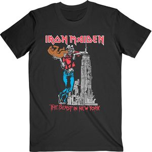 Iron Maiden - The Beast In New York Heren T-shirt - M - Zwart