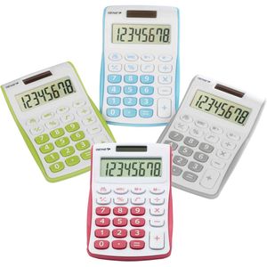 GENIE Compacte rekenmachine met 8-cijferig display en dubbele voeding, zilver