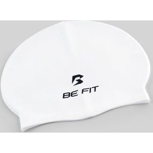 Be Fit Badmuts voor Lang Haar / Volwassenen - Swim Cap - Siliconen Badmuts Unisex - Wit - One size (1+1 Gratis)